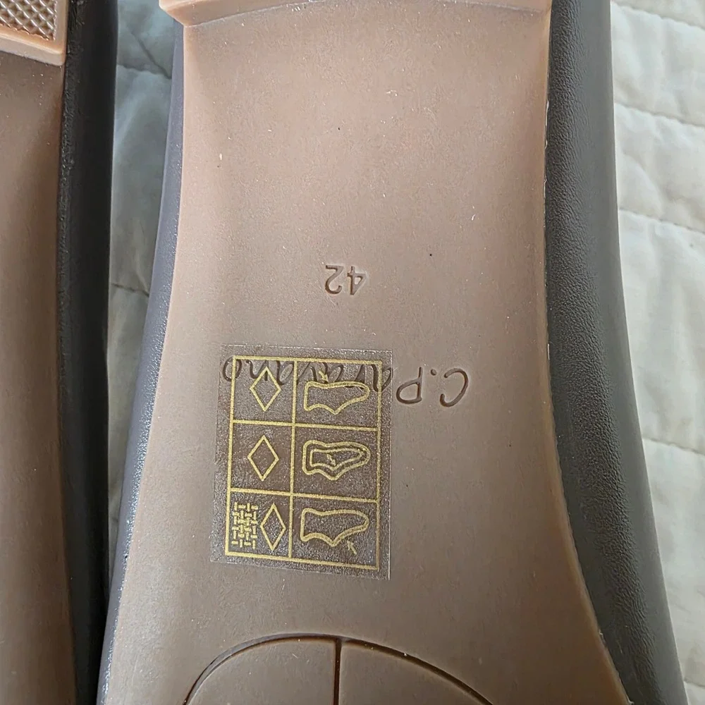 C.Paravano Metallic Bow Ballerina Ballet Flats Grey Bow Womens 42 11 New